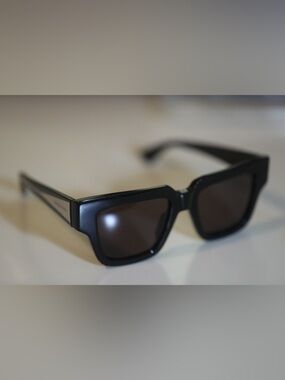 Bottega Veneta Glossy Black Sunglasses Arm Detail
